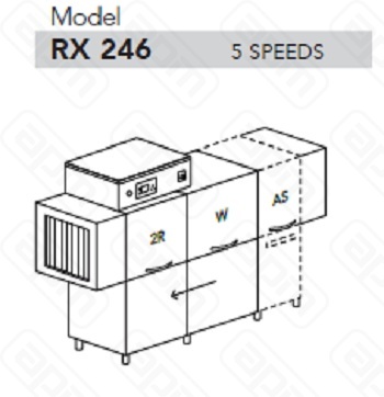 МАШИНА ПОСУДОМОЕЧНАЯ DIHR RX 246 AS SXDDESANDRA99MTHR10ДЕЛЕНИЕ 3 ЧАСТИ