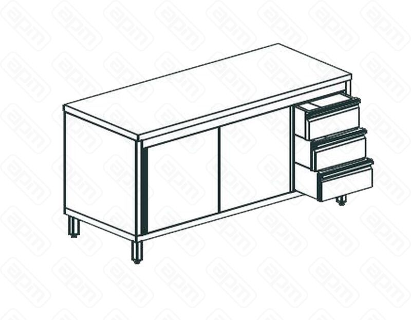 СТОЛ ПРОИЗВОДСТВЕННЫЙ ЗАКРЫТЫЙ APACH CHEF LINE LWC712SH2HDDR