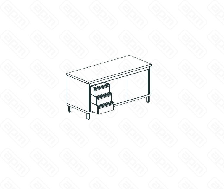 СТОЛ ПРОИЗВОДСТВЕННЫЙ ЗАКРЫТЫЙ APACH CHEF LINE LWC714SH2SDDL