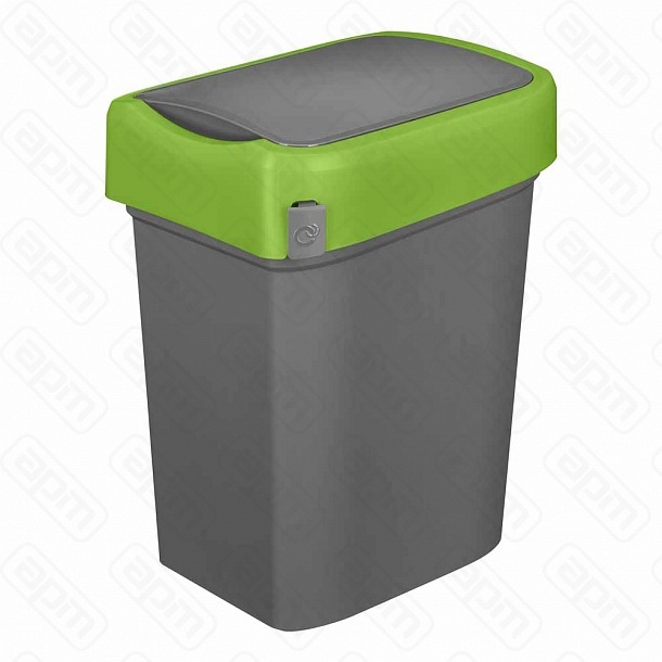 Бак для мусора SMART BIN 50л 430x330x630мм с крышкой маятник зеленый 434258109