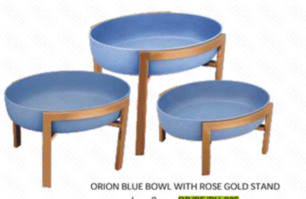 Чаша ORION BLUE с подставкой Rose Gold h21345282см ORBEBU-02M