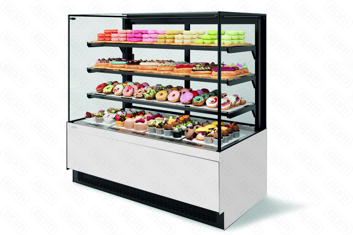 ВИТРИНА КОНДИТЕРСКАЯ VETE II KUB 130 БЕЛЫЙ ГЛЯНЕЦМЕТАЛЛИККРАШЕННАЯ ВК275 285-714