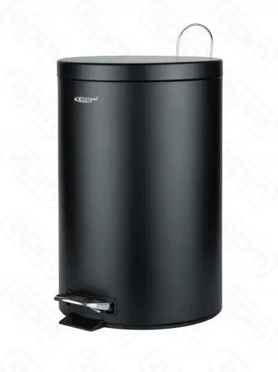 Контейнер для мусора КТ-88-20Ч-СД 200л круг с педалью нерж с доводчиком черный 440х290х290мм