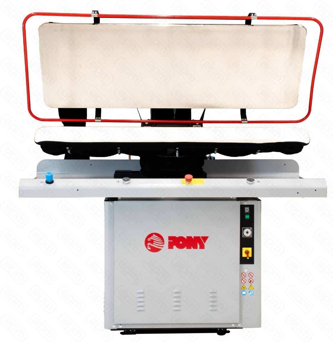 Пресс гладильный Pony серии LAV-R1V прямоуг  пар-тор 20л 12 кВт вакуум комп-сор таймер утюг