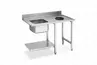 Стол приставной WT51200SHR с мойкой и отв для отходов 1200 мм дпосудом маш тм SMEG серии HTY