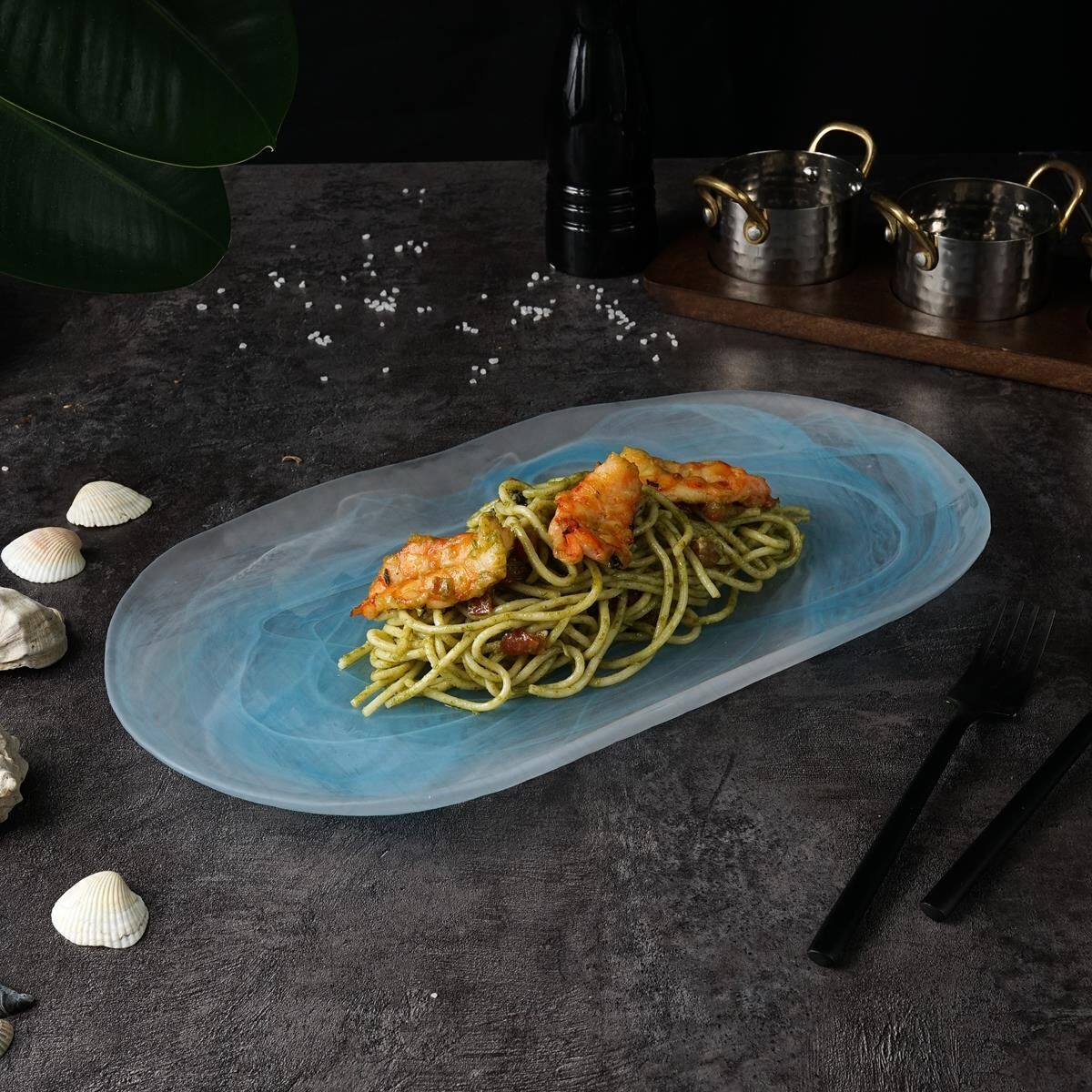 Тарелка-блюдо матовое 3620 см h3 смматериал cтеклосерия Blue Sunset PL