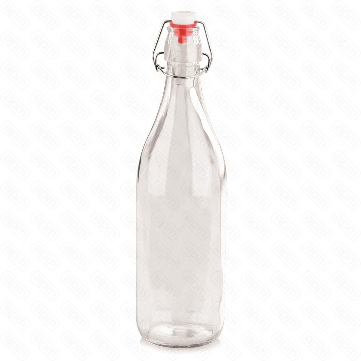 Бутылка 1 л с крышкой прозрачная d 9 см h32 см с пробкой бугельный замок стекло PL Proff Cuisine
