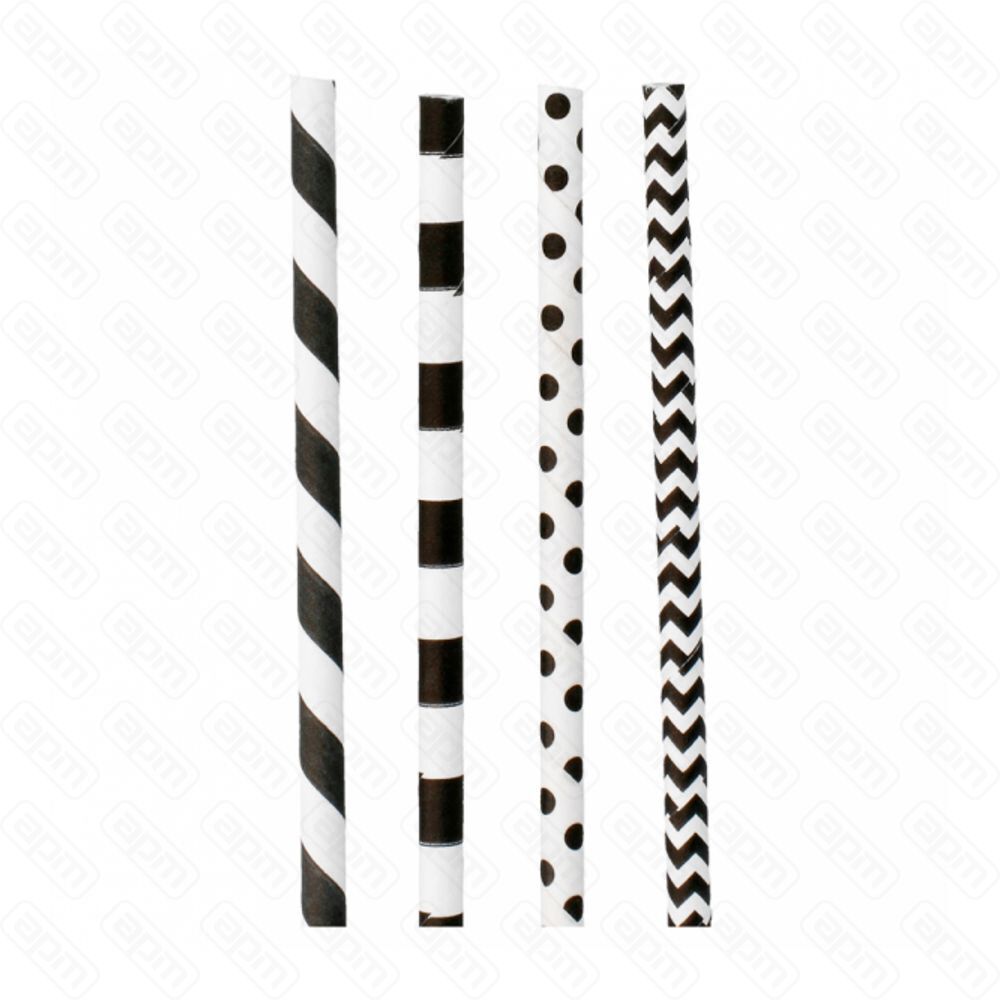 Трубочки бумажные коктейльные Полоски-горошек 0620 см1упаковка200 шт Garcia de PouИспания