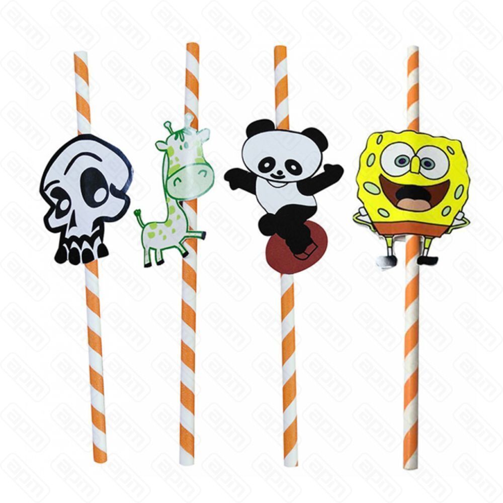 Трубочки бумажные с декором Анимация 0624 см 100 шт Garcia de PouИспания