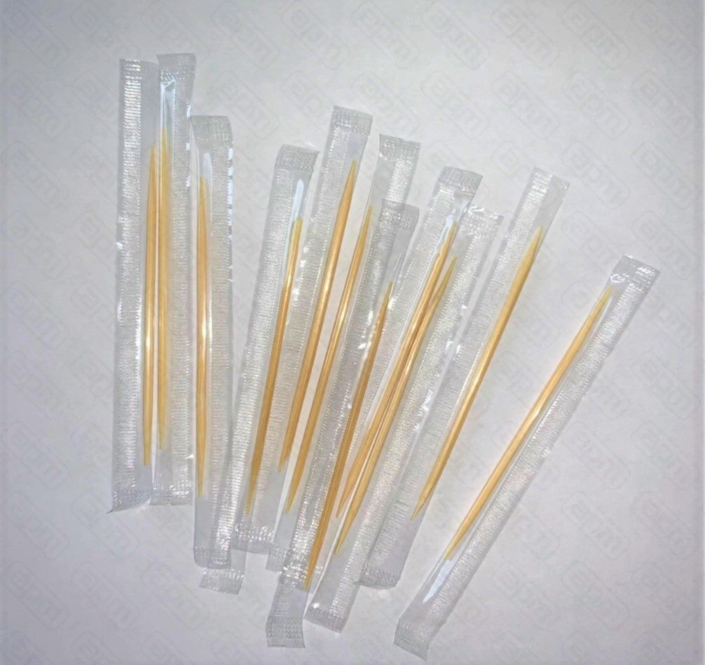 Зубочистки в индполипр упаковке 1000 шт бамбук