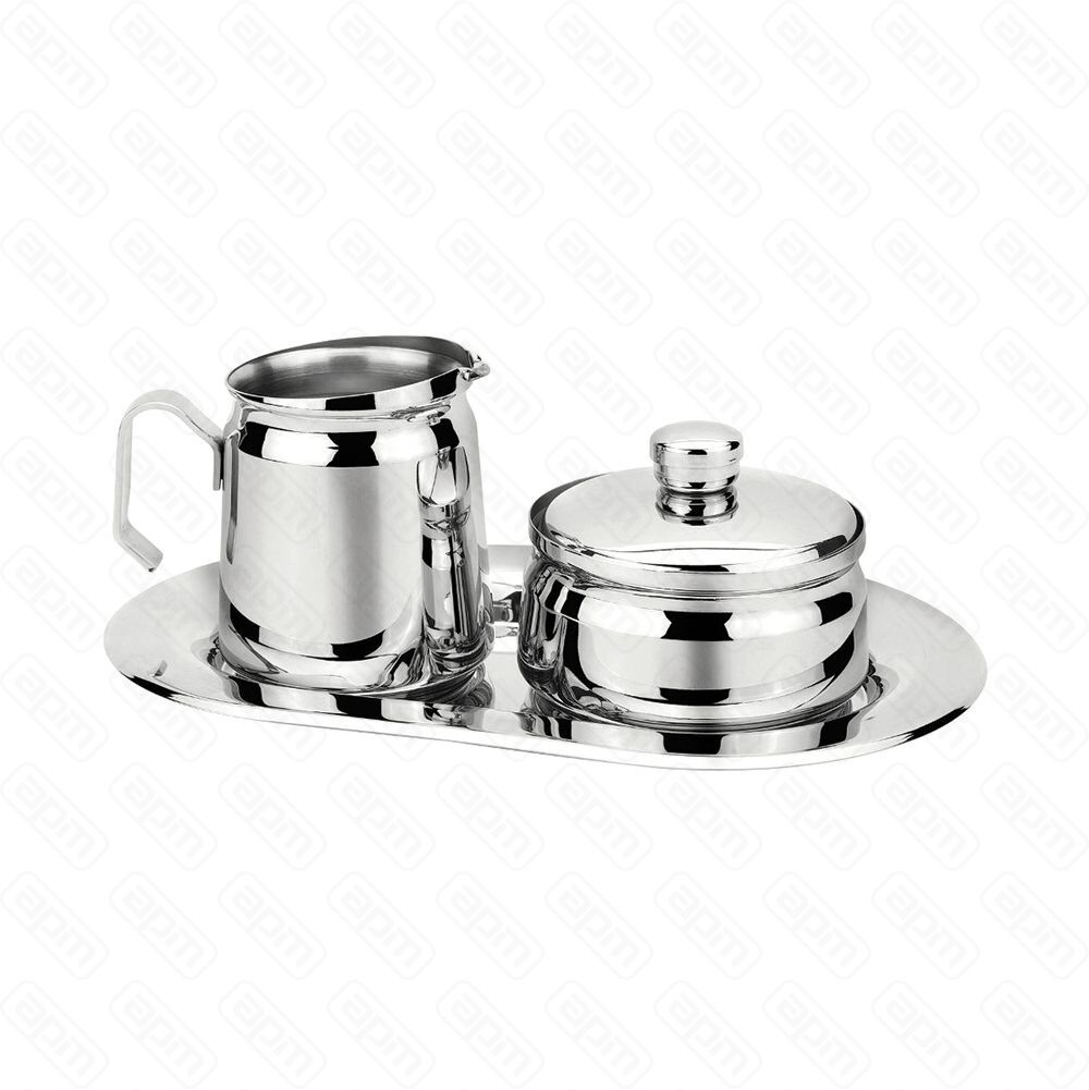 Молочник с сахарницей на блюде нержавейка PL - REG