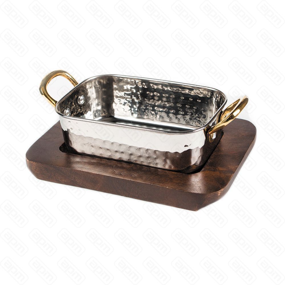 Сковородка Hammered на деревянной подставке 14595 см нержавейка PL Proff Cuisine