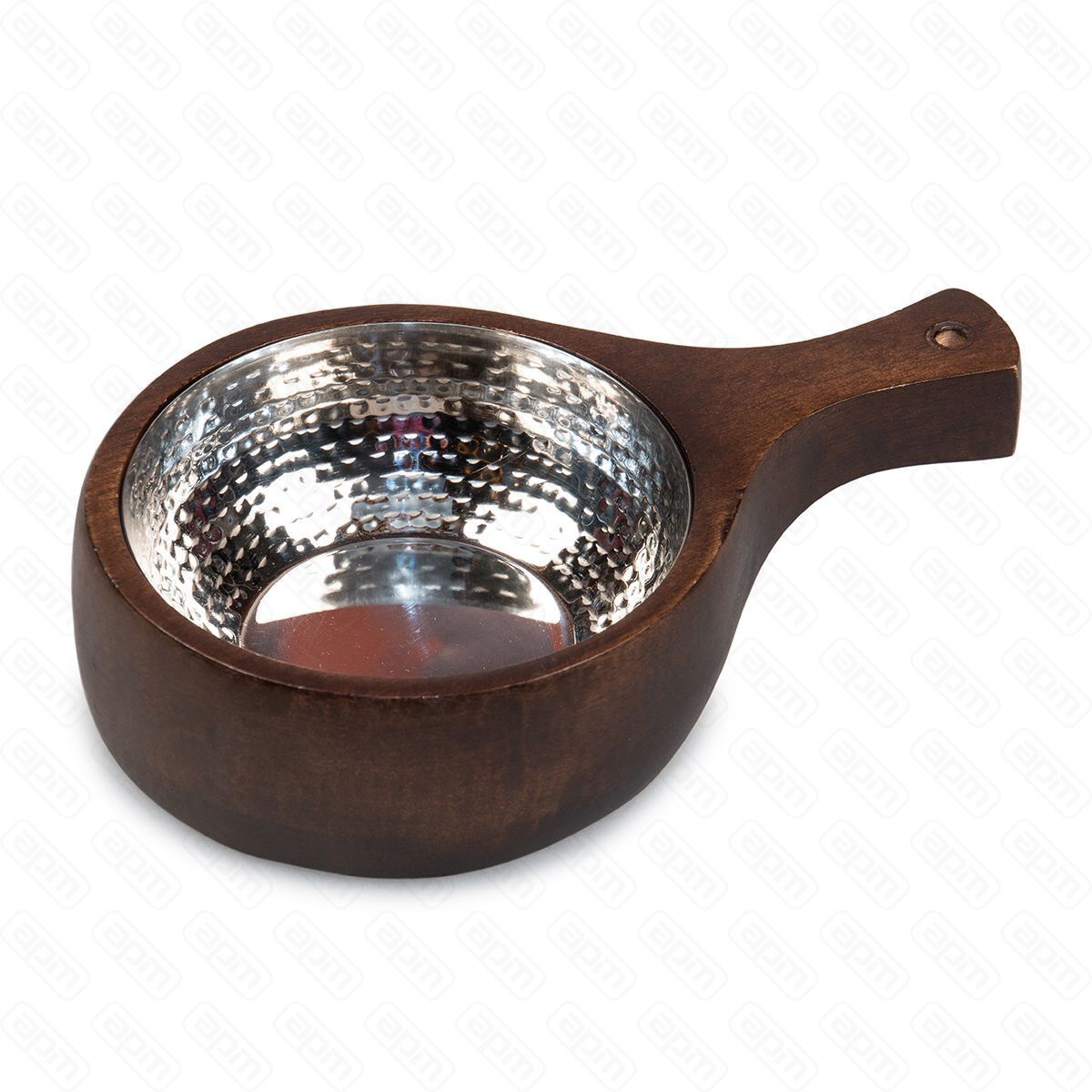 Чашка нержавейка 400 мл для подачи в деревянной подставке PL Proff Cuisine