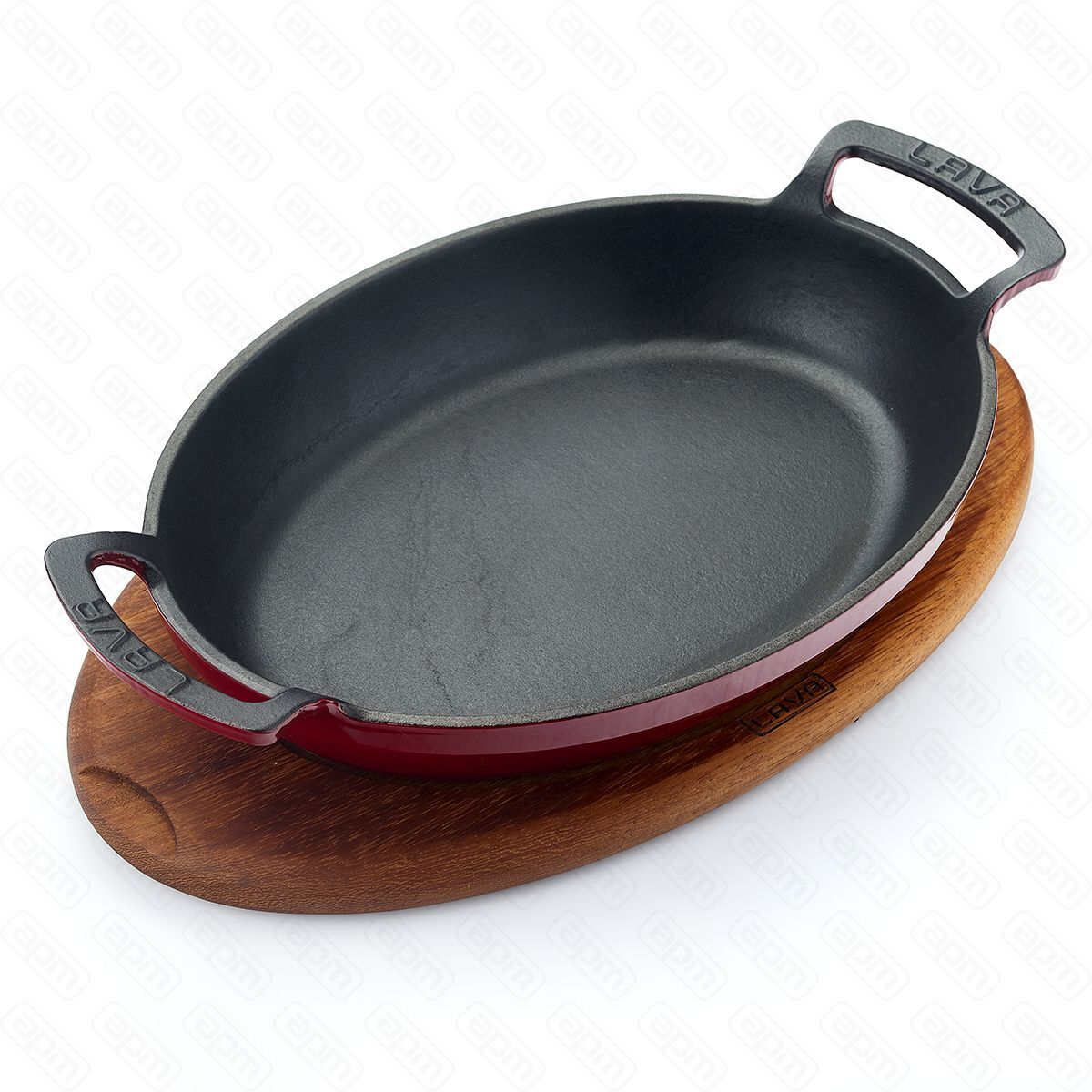 Сковорода овальная с ручками чугун на дподставке 2015см  LAVA