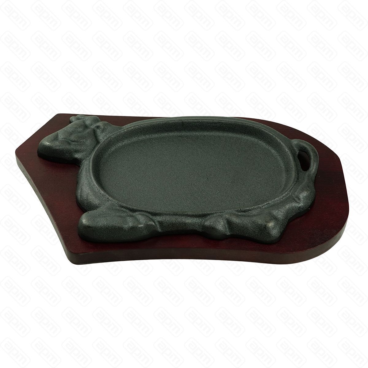 Сковородка чугунная Корова на деревянной подставкедля подачи 2816 cм PL-ProffCuisine