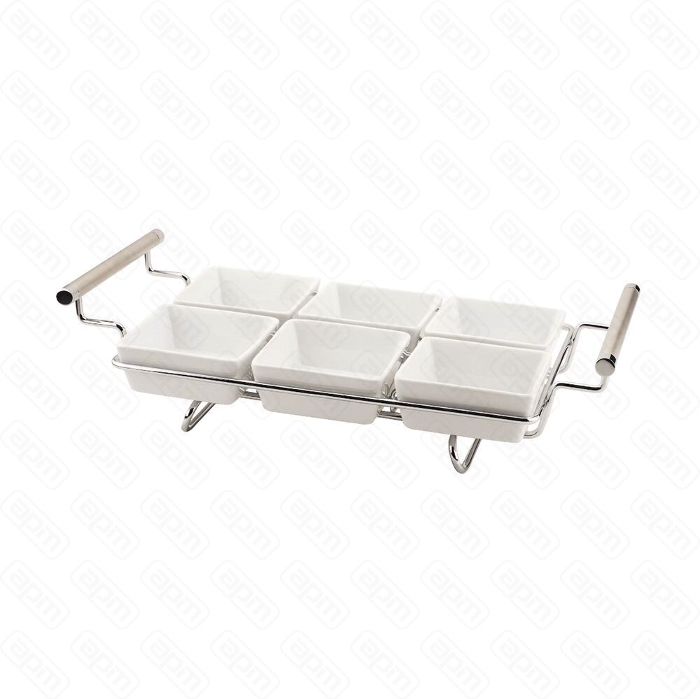 Подставка хромированная с шестью фарфоровыми блюдами 3920 см PL - REG