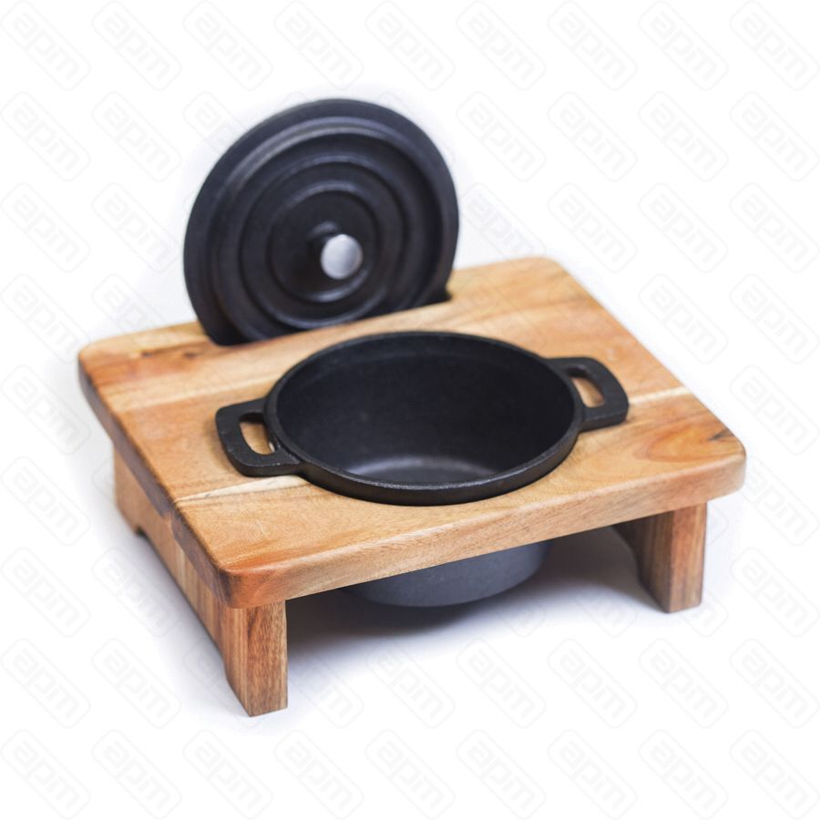 Подставка из бука для чугунной кастрюли Круг 2522 см PL Proff Cuisine