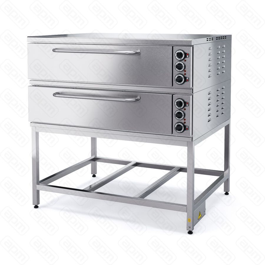 Шкаф пекарный электрический ШПЭ102 2 камеры лиц нерж под камен подставка краш сварн