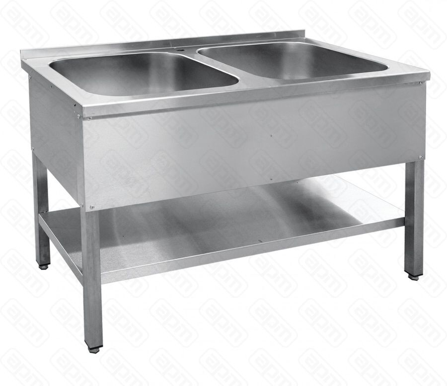 Ванна моечная Abat ВМП-6-2-5 РН  2-х секционная нерж разб