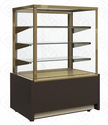 Витрина холодильная Полюс KC70 VH 06-1 LIGHT Chocolate Паттерн 0110 Мариель