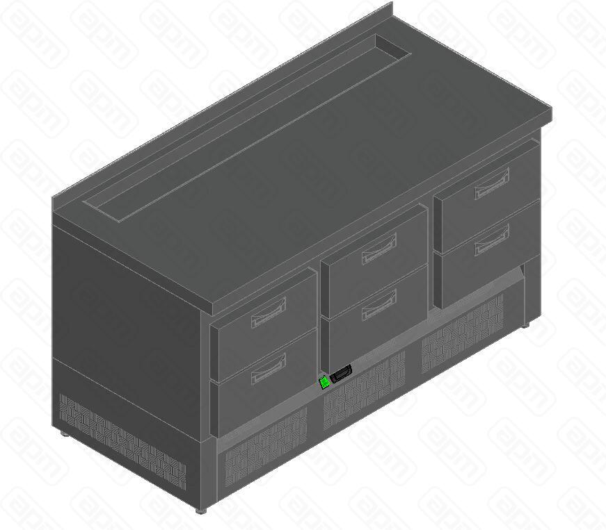 СТОЛ ДЛЯ САЛАТОВ HICOLD SLE3-222GN БКРЫШКИ