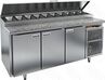 PZ2-111GN 16H З КАМЕНЬ стол для пиццы охл210 с задстенкой из нерж 3 двери 1835х700х850