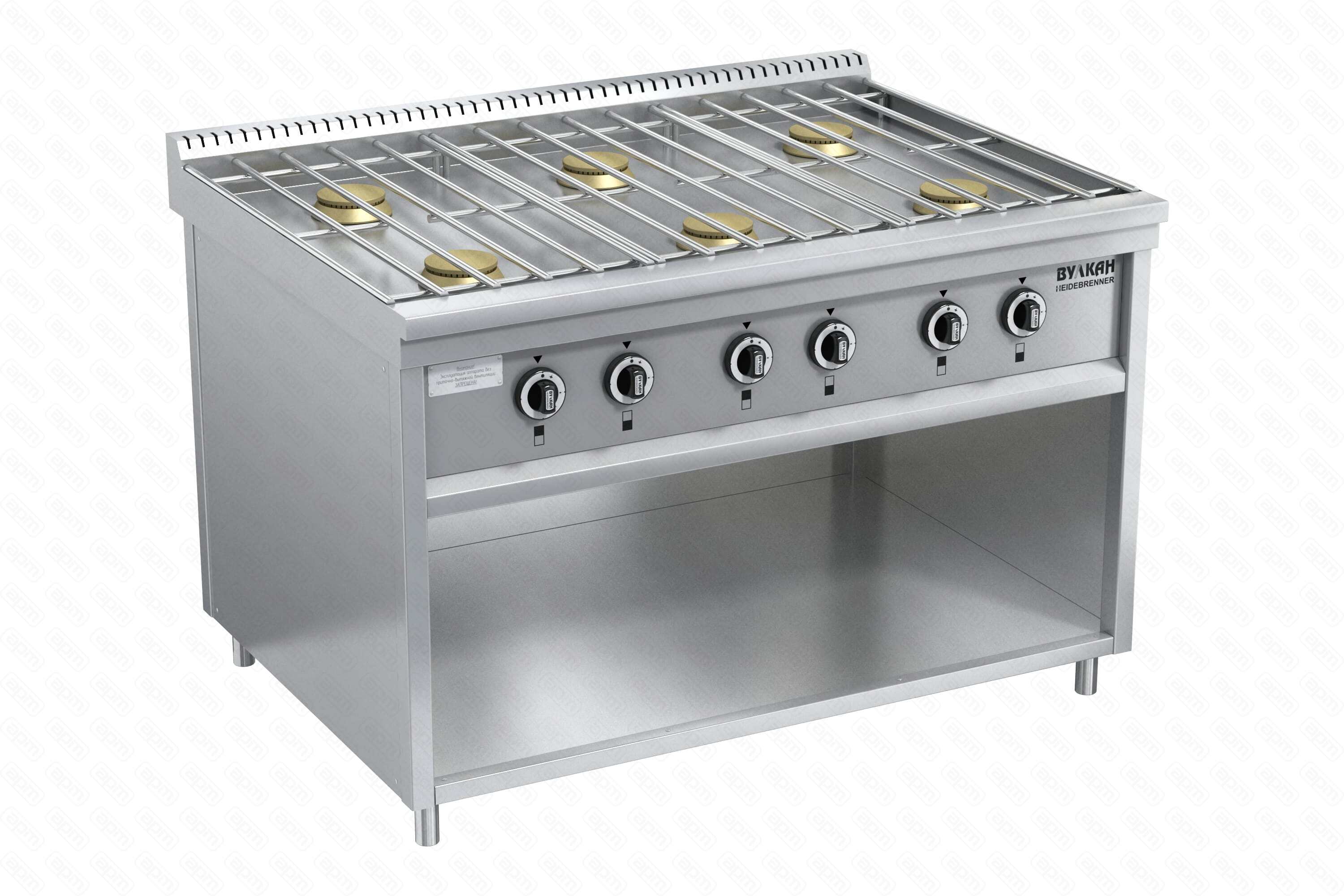 ПЛИТА ГАЗОВАЯ ВУЛКАН-HEIDEBRENNER ПРГ-IIА-6М STANDART серия 900 АРТ823109